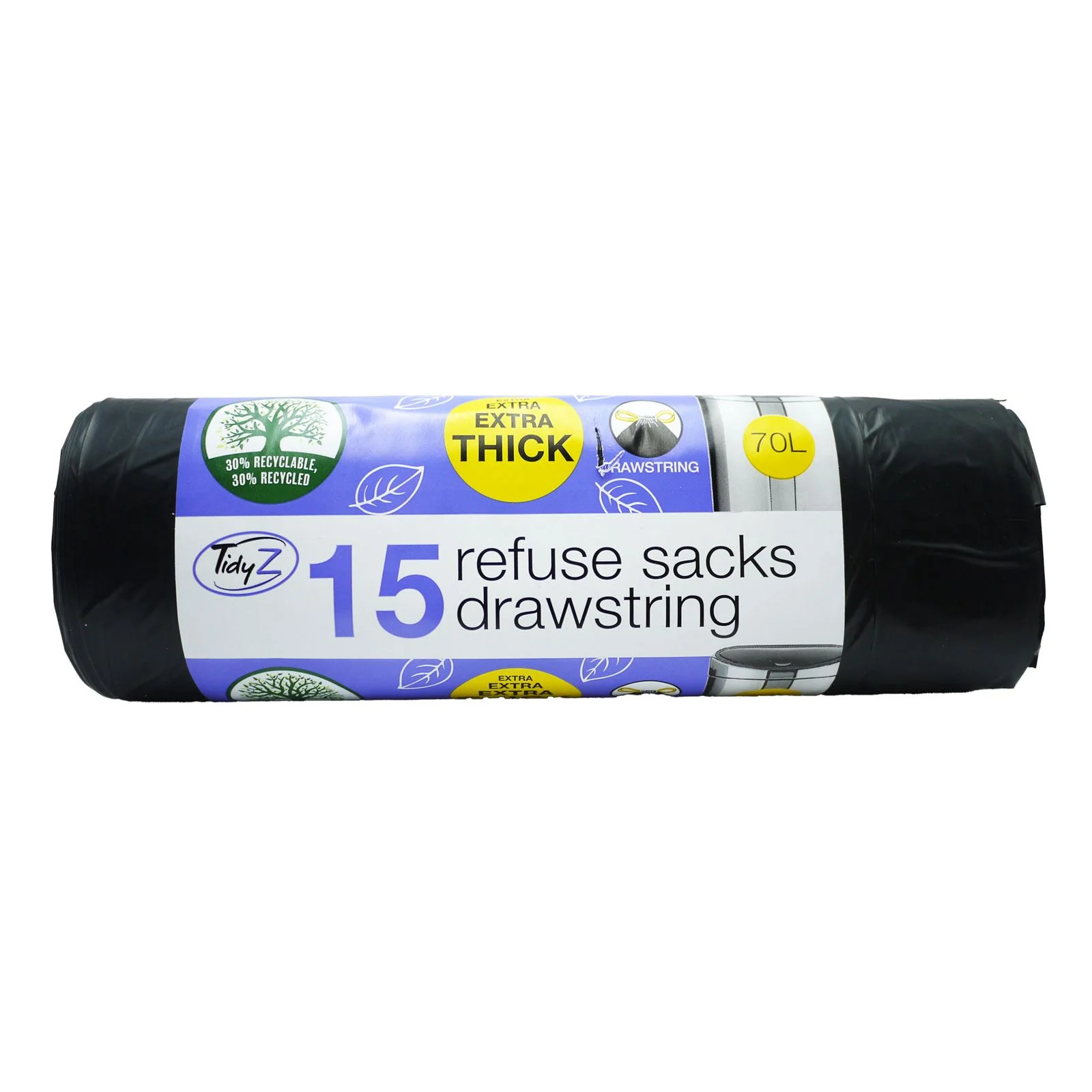 Tidyz Refuse Drawstring Extra Thick 70 L 15 's