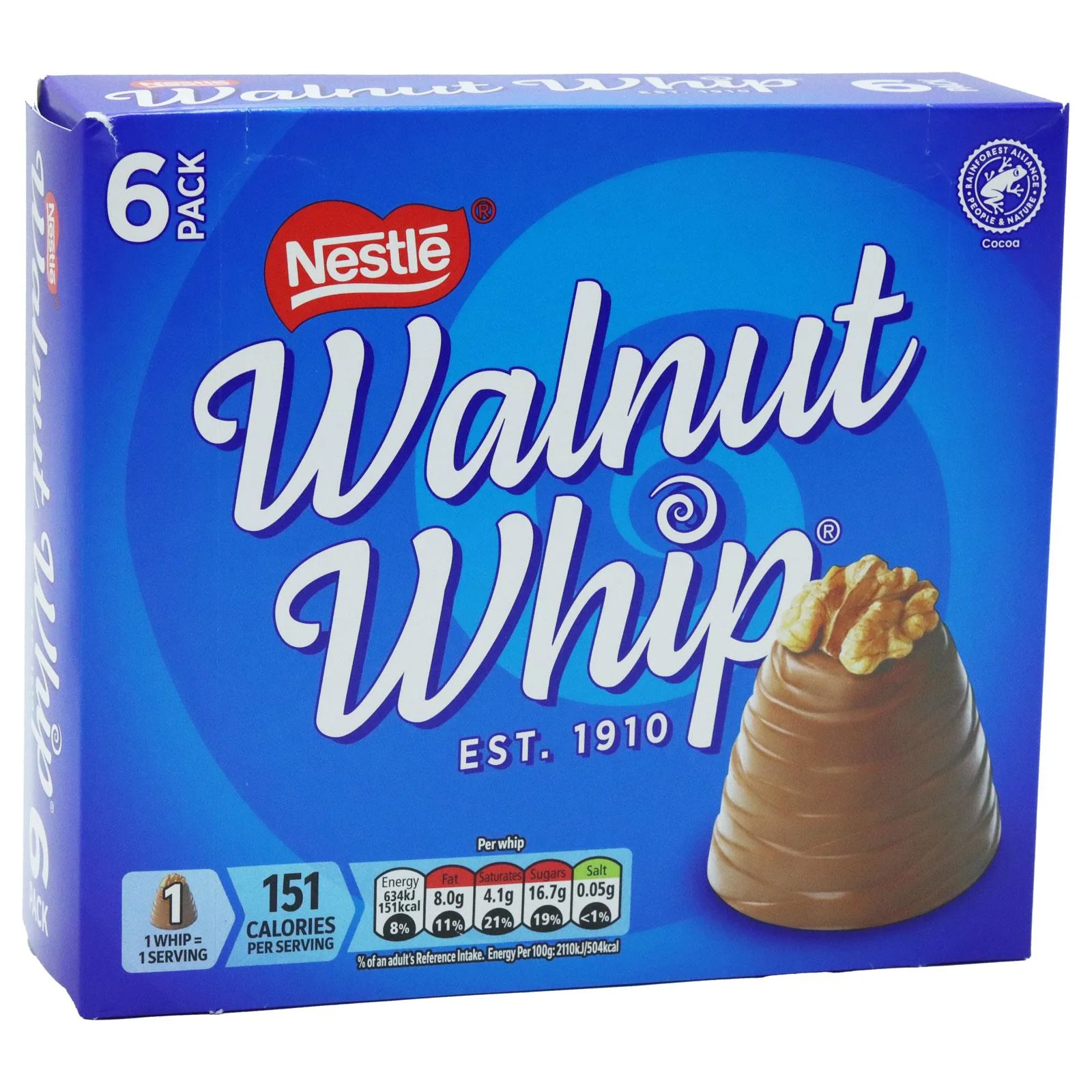 Walnut Whip Chocolate Gift Box Pack of 6 180g