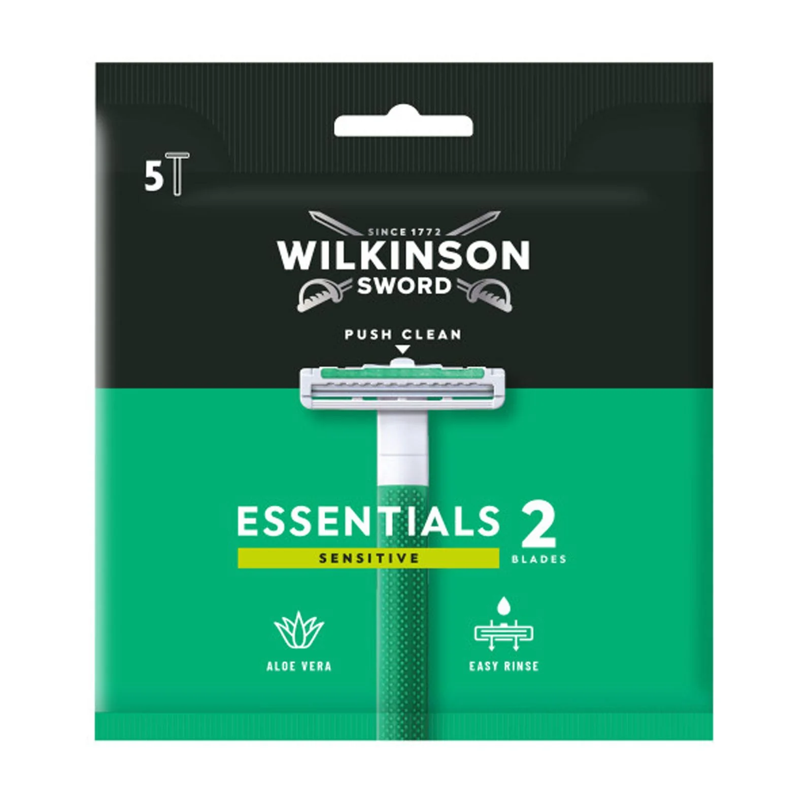 Wilkinson Sword Extra Essential 2 Sensitive Disposable Razors For Men (5's)