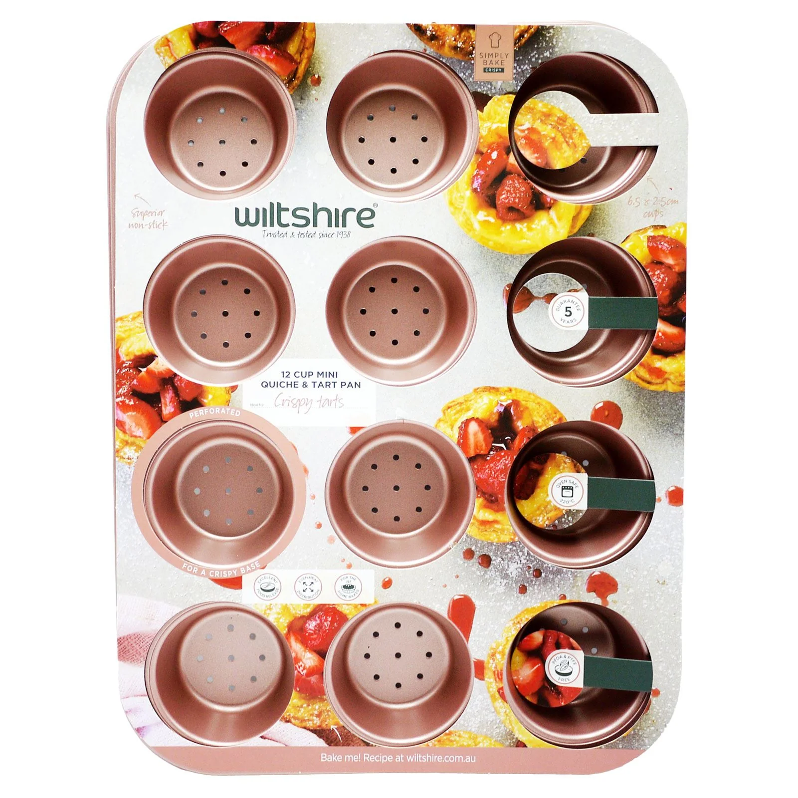 Wiltshire Non-Stick Rose Gold Mini Quiche 12 Cup