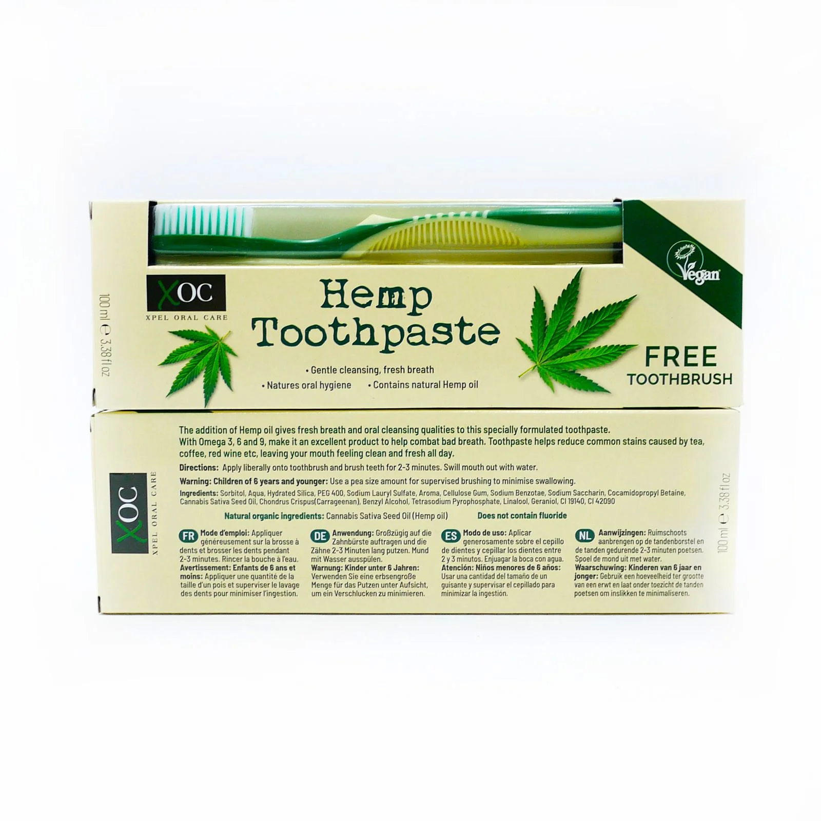 XOC Hemp Toothpaste 100 ml with Free Toothbrush