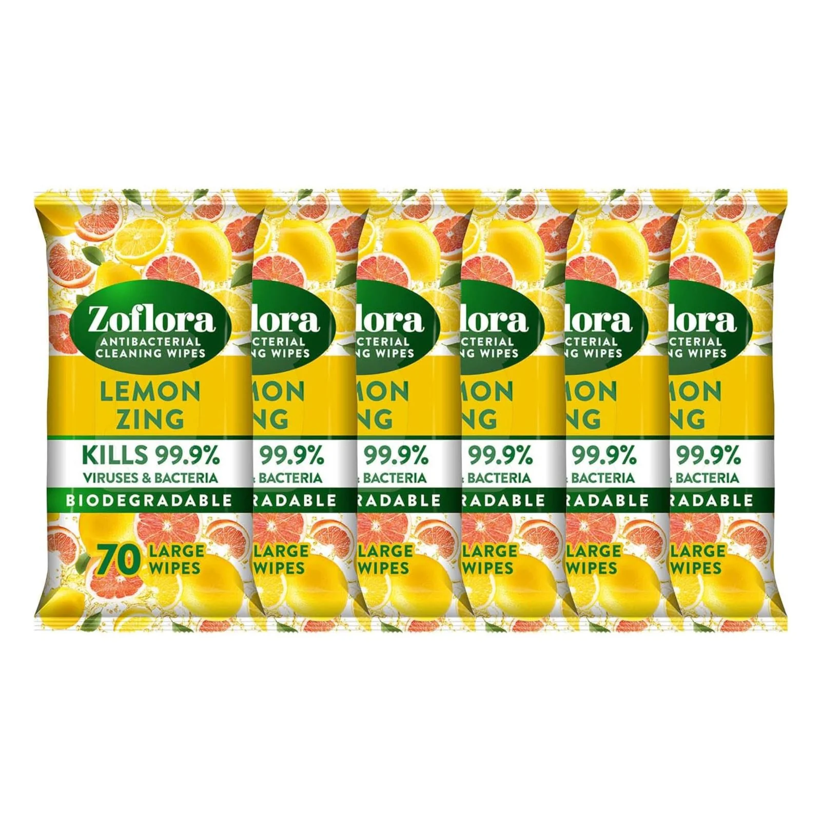 Zoflora Lemon Zing Multi-Surface Cleaning Wipes 70's (Box of 6)